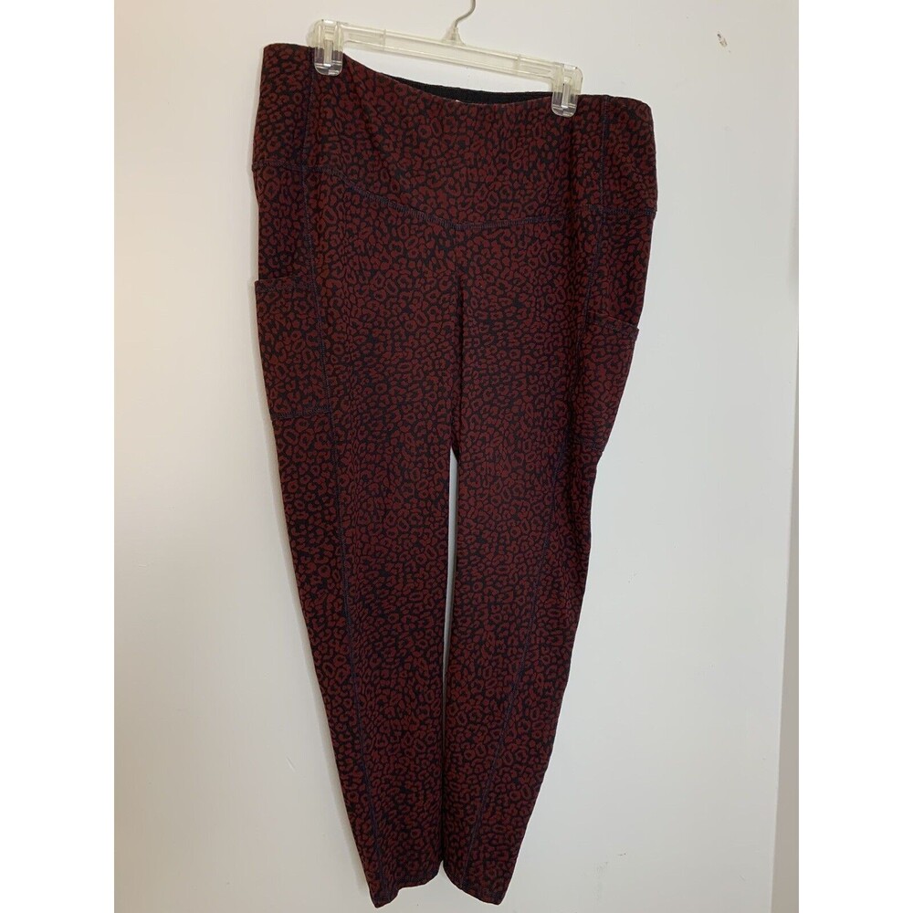 Chico’s ZENERGY Red Leopard Animal Print Women’s Sz 3 16 Elastic Waistband (E9)